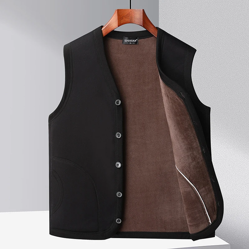 DIMUSI Winter Men's Vests Casual Man Fleece Warm Sleeveless Jackets Fashion V-Neck Outwear Thermal Fishing Waistcoats Clothing sleeveless vest sleeveless vests fashionable vests