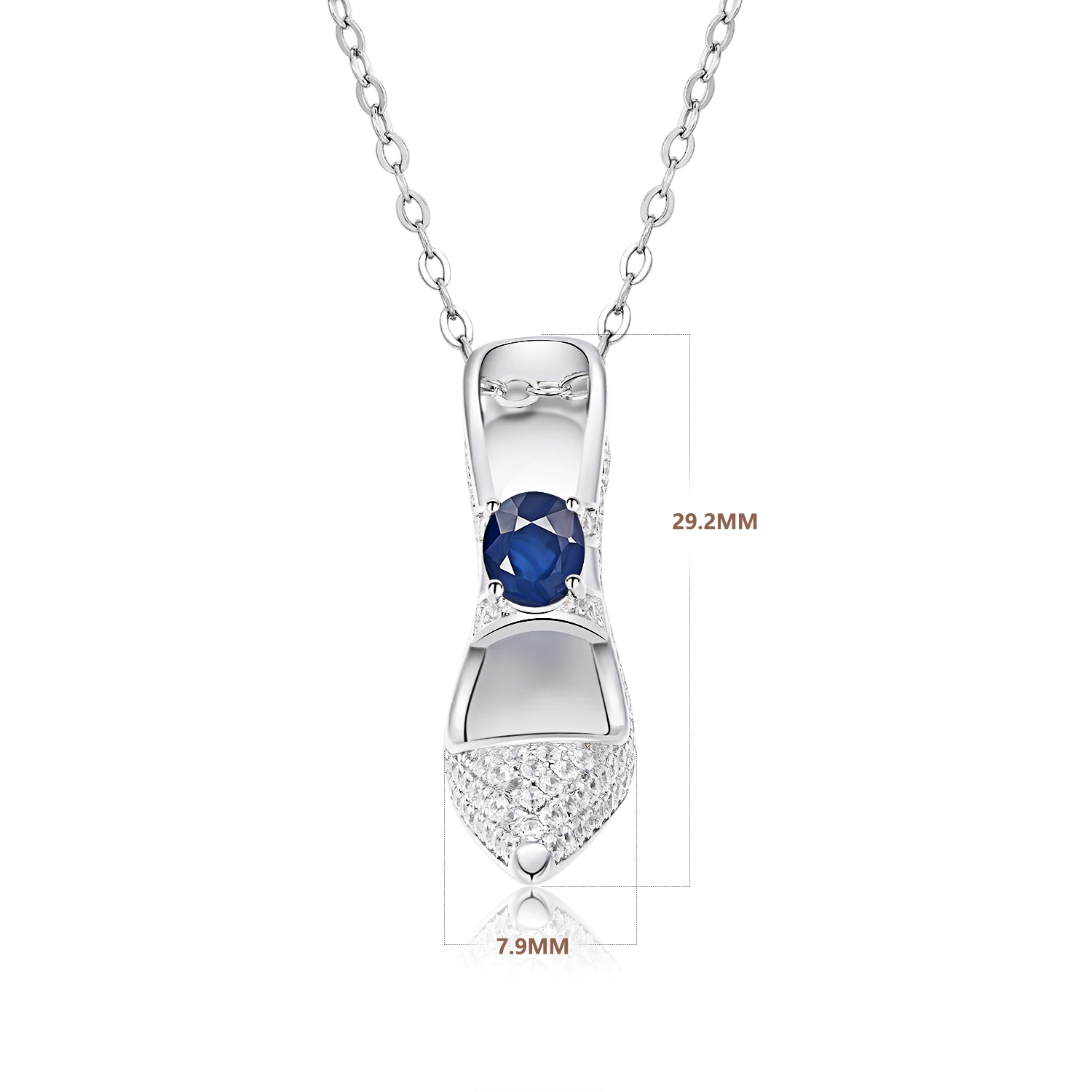 Sc893508dea964d61a3af24faafbe8e50t 925 Sterling Silver High Heel Shoe Pendant Necklaces For Women Natural Sapphire CZ Jewelry Clavicle Chain Party Jewel Mallzona