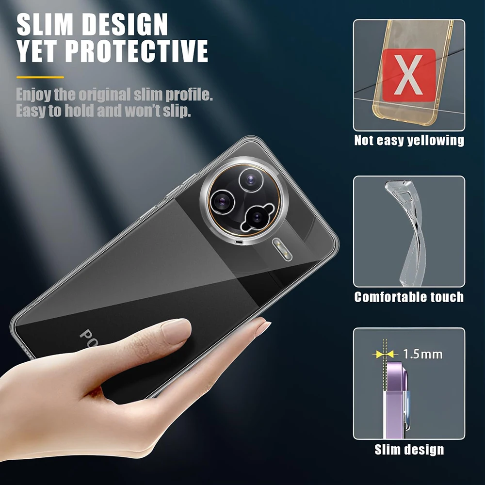 Ultra Thin Transparent Silicone Clear Soft Shell Back Cover
