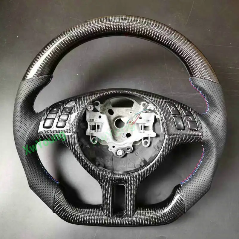 

100% Real Carbon Fiber Car Steering Wheel With Leather For BMW E46 M3 E38 E39 E46 E53 318 320 325 330