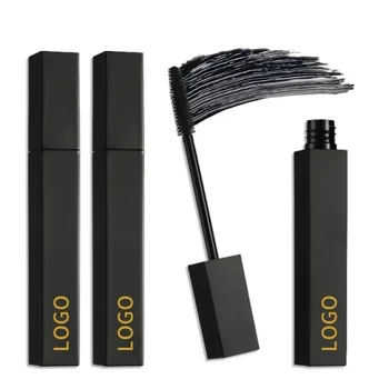 Custom Logo 8g Mascara Private Label Silicone Brush Pure Black Color Eyelashes Smudge-free Waterproof Eye Makeup Wholesale Vegan