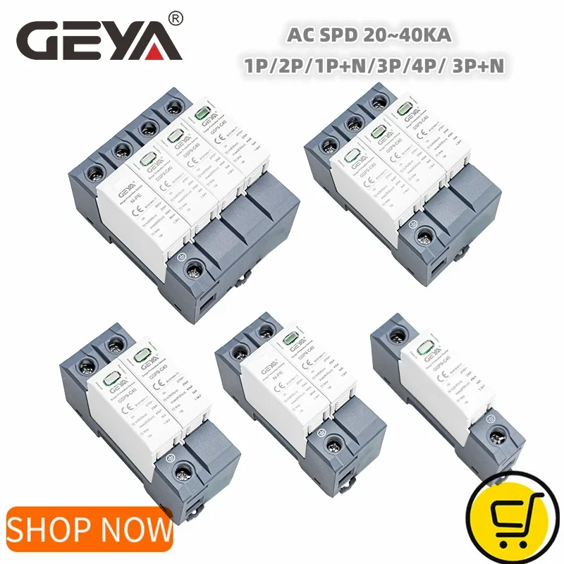 GEYA GSP9 20 ~ 40KA AC SPD 1P 2P 3P 4P стабилизатор напряжения для дома Защита от перенапряжения защитное устройство для низкого напряжения 275 ~ 440 В