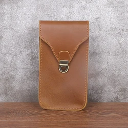 Men's Genuine Leather Waist Bag - Stylish Belt Pouch (Light Brown)