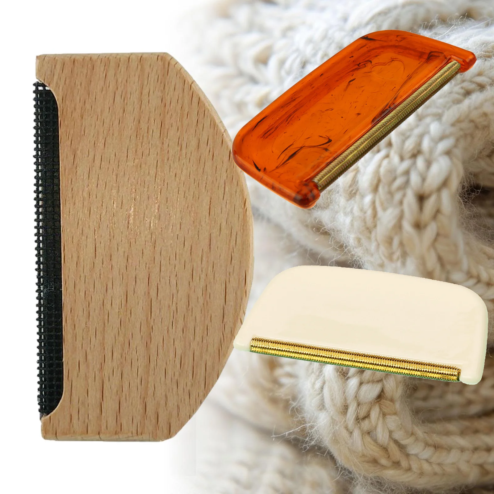 Cashmere Comb Double Sided Brush Tool Mini Lint Remover Cashmere Ball Cleaning Tool for Woolens Garments Defuzzing