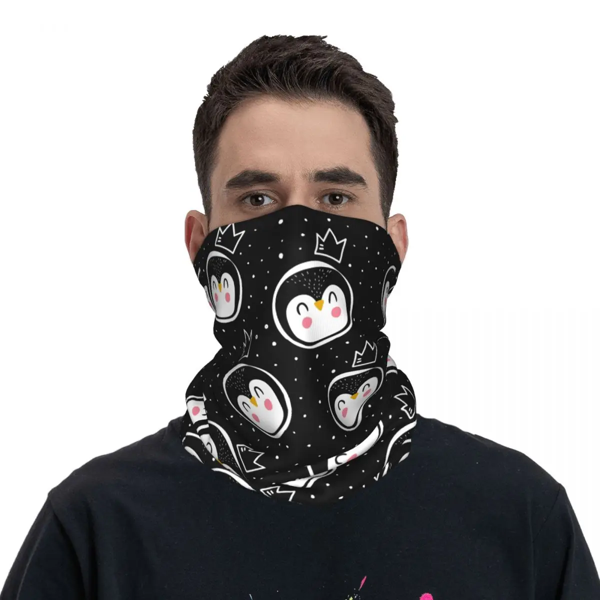 

Cute Penguin Animal Bandana Neck Gaiter Printed Mask Scarf Multifunctional Cycling Scarf Hiking for Men Women Adult All Season