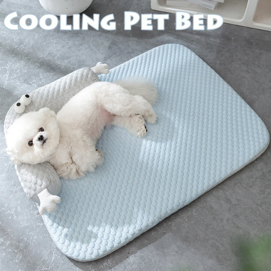 Dog Cool Mat Big-eyed Monster Breathable Mat for Small To Large Puppies/Cats Washable Pets Cool Bed Dog/Cat Cool Nest Summer