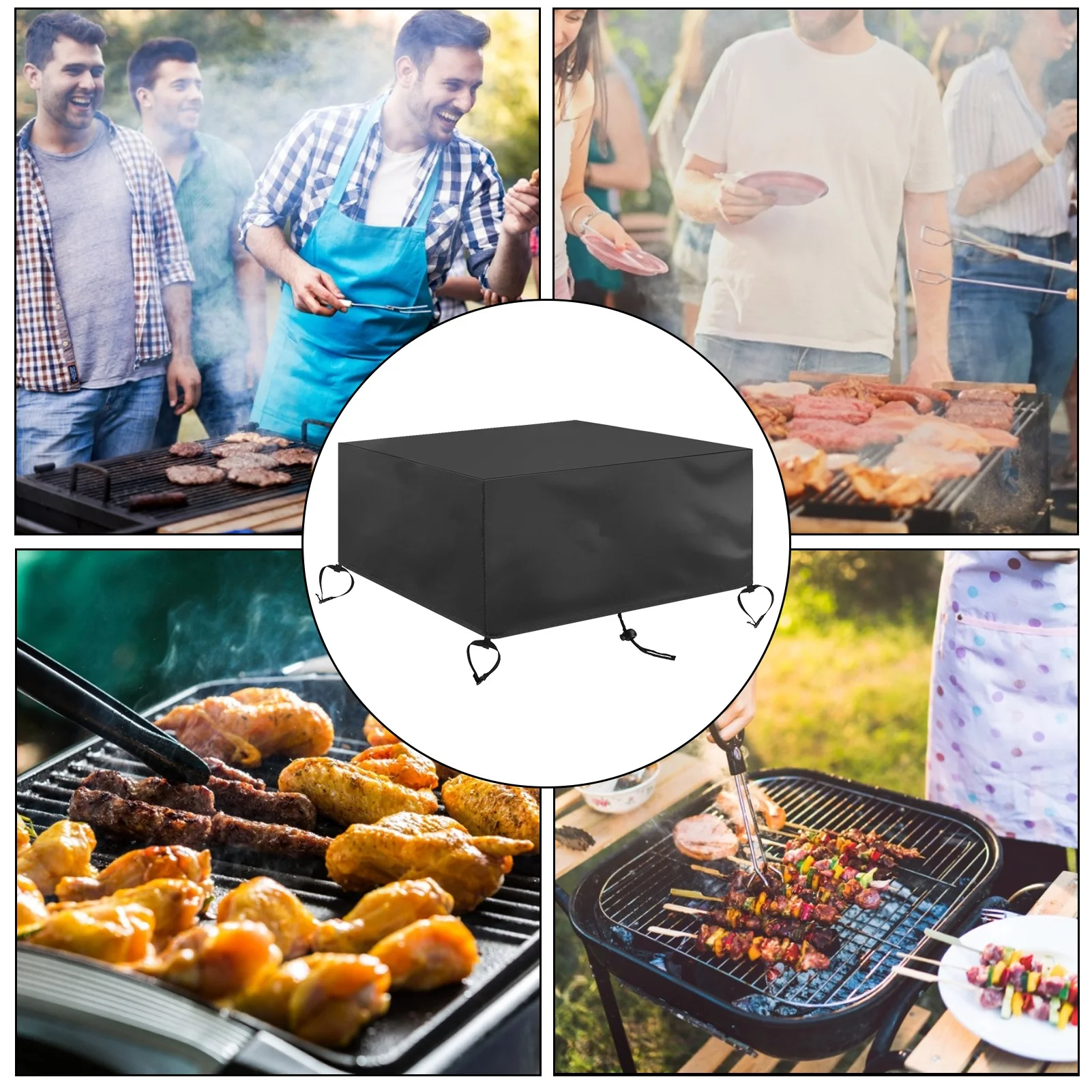 Square Barbecue Cover 420D Oxford Cloth Heavy Duty Waterproof BBQ Grill Covers For Outdoor
