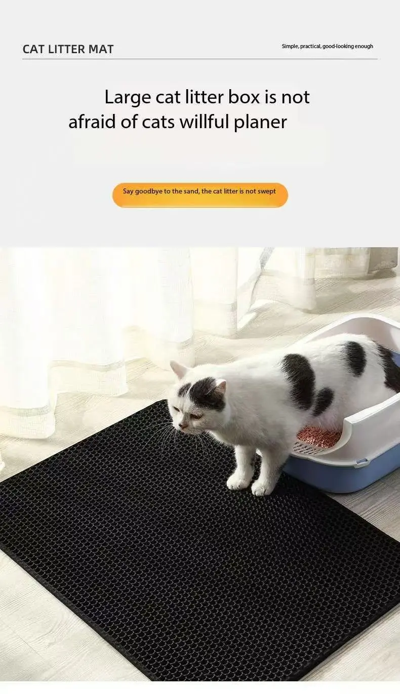 Cat Litter Mat Pet Toilet Waterproof Double Layer Nonslip Sand Washable Clean