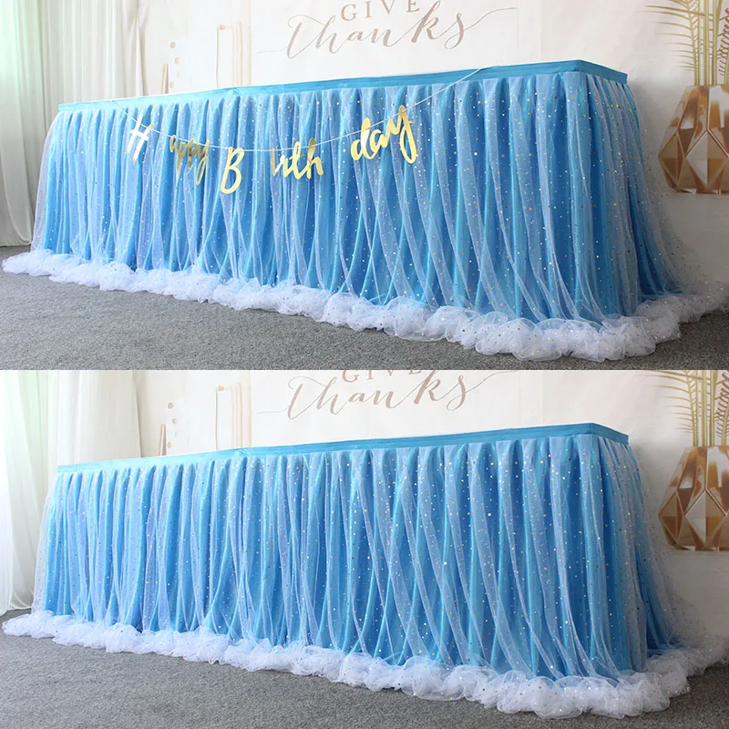 Tulle Tutu Table Skirt for Party Wedding Home Decoration Birthday Party / Baby Shower Table Skirt