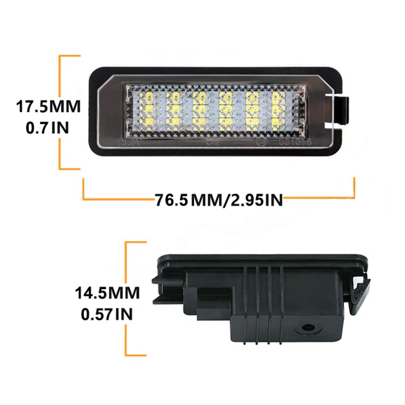 2Pcs No Error LED License Plate Lights Car Number Lamps For Porsche Cayenne Carr