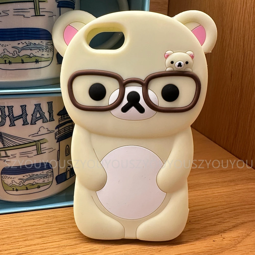 For IPhone 17 Pro 4 4S 5 5S 6 16 Pro Max 15 14 Plus 13 12 11 7 8 SE Rilakkuma Bear Chocolate Cartoon Soft Silicon Phone Case_voghion.com