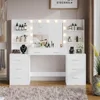 61.9‘’L Vanity Desk with Mirror & Lights, Makeup Desk with Drawers, 3 Lighting Modes, Large Makeup Vanity 6