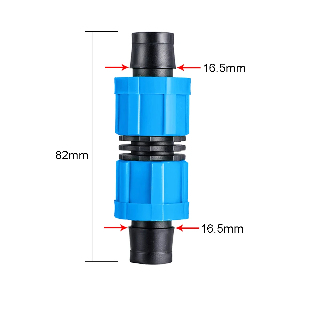 16mm Micro Irrigation Drip Tape Connectors Tee Repair Elbow End Plug Tap Fittings Locked Hose Joints Greenhouse Coupler 1Pc 