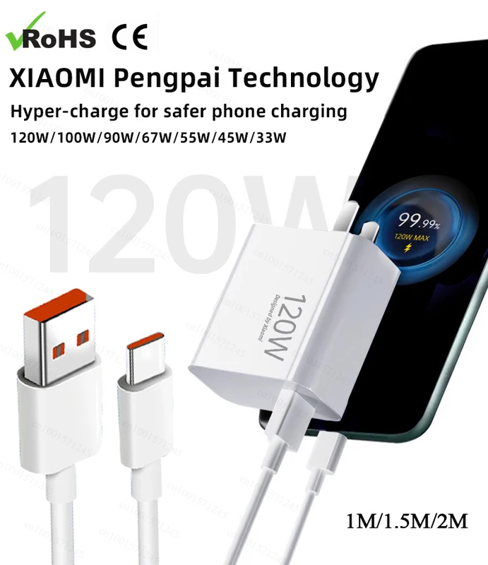 XIAOMI Usb Type C Cable 120W 100W 90W 67W 45W Turbo Fast Charger Mi 17 15 14...