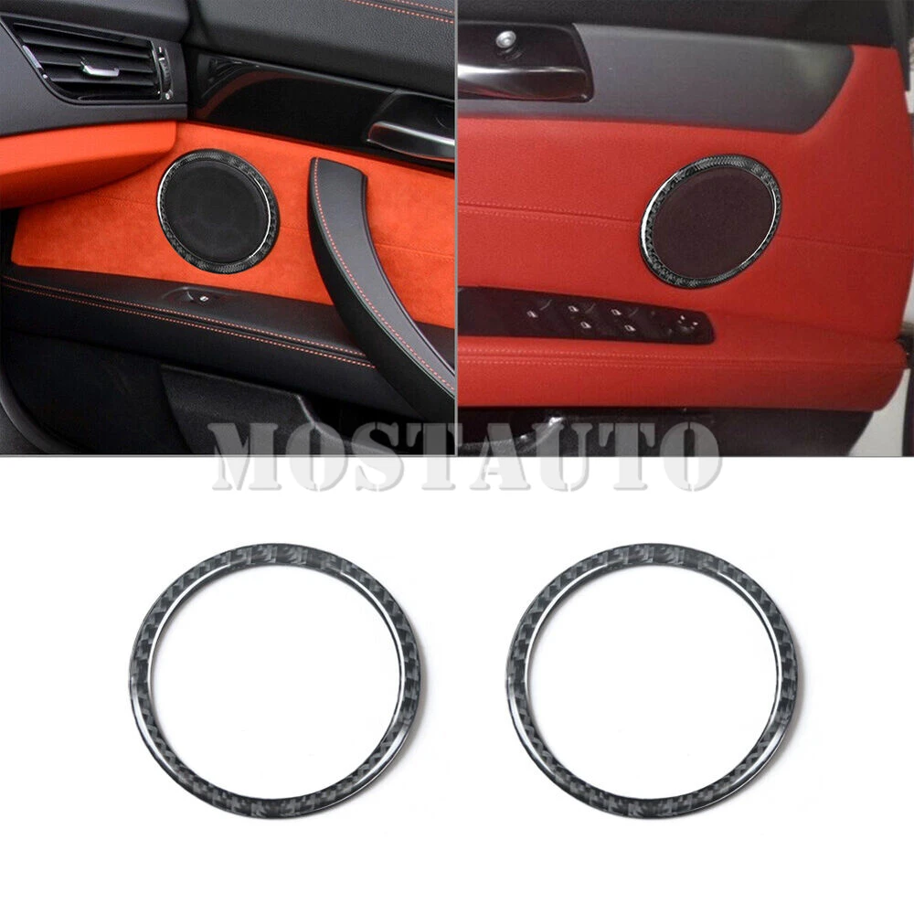 BMW Z4 E89 용 부드러운 탄소 섬유 인테리어 자동차 도어 스피커 프레임 커버 트림, 2009-2016 2 개 (2 색)