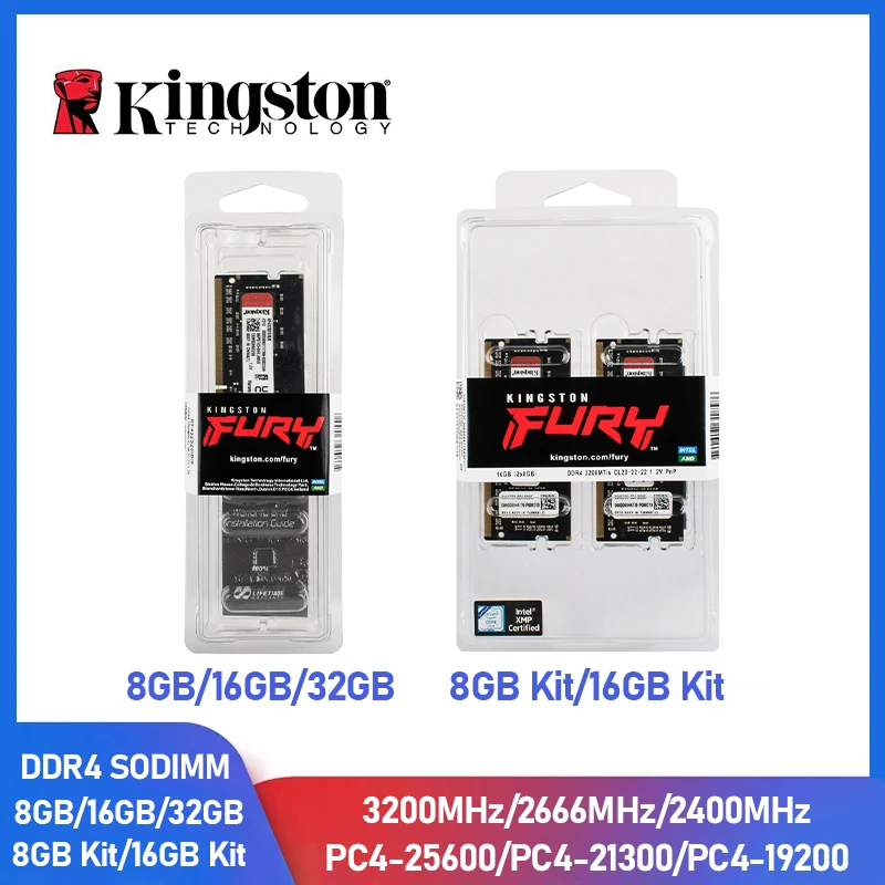 Kingston FURY Impact DDR4 pamięć laptopa 32GB 16GB/16GB zestaw 8GB/8GB 3200 2666 2400MHz RAM 260pin SODIMM PC4-19200 21300 25600