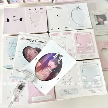 30Pcs Korean INS Aesthetics Cute Dog Cat Hollow Window Folding Back Card Kpop 3 Inch Photocard DIY Decor Packing Fixed Cardboard 1