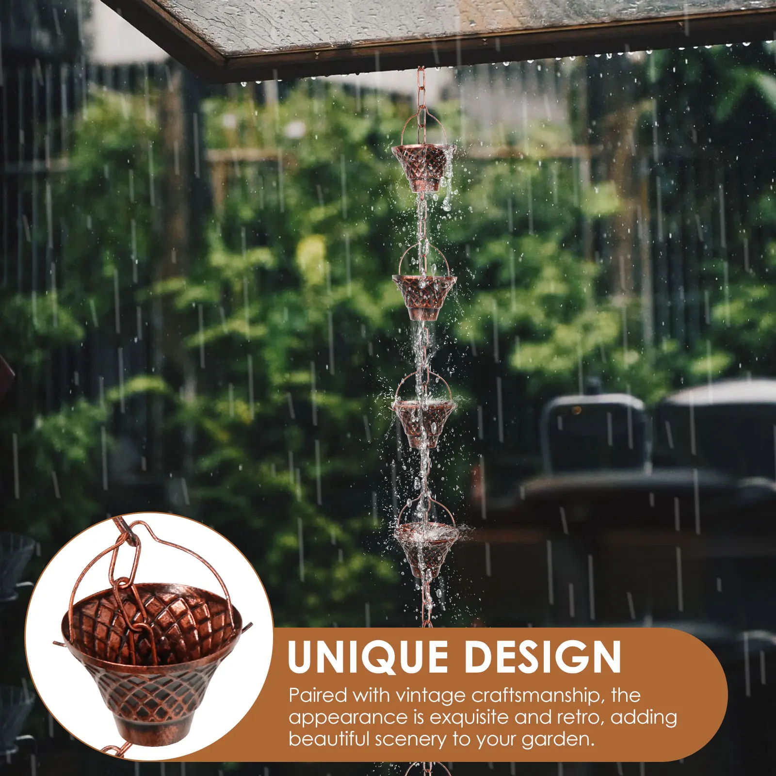 Decorative Metal Rain Chain Downspout 5