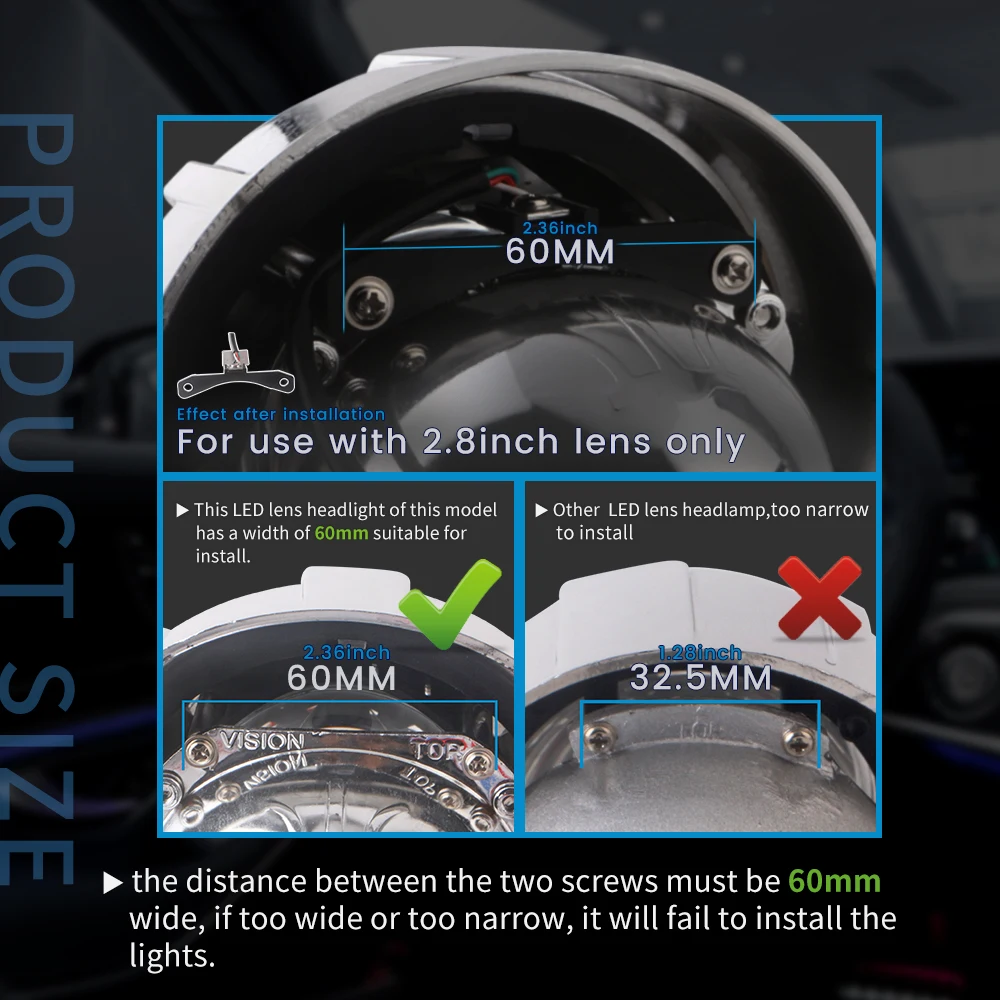 LED Devil Eye RGB Lights for Automotive and Motorcycle Headlights, App-Controlled