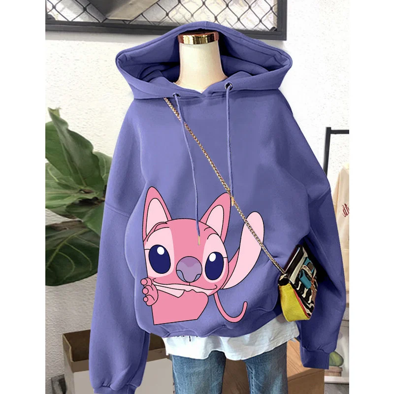 

MUXI Fun Cartoon Winter Hoodie Women's Anime Sweatshirt Loose Long Sleeved Comic Fashion Lazy Style Pullover Hoodie