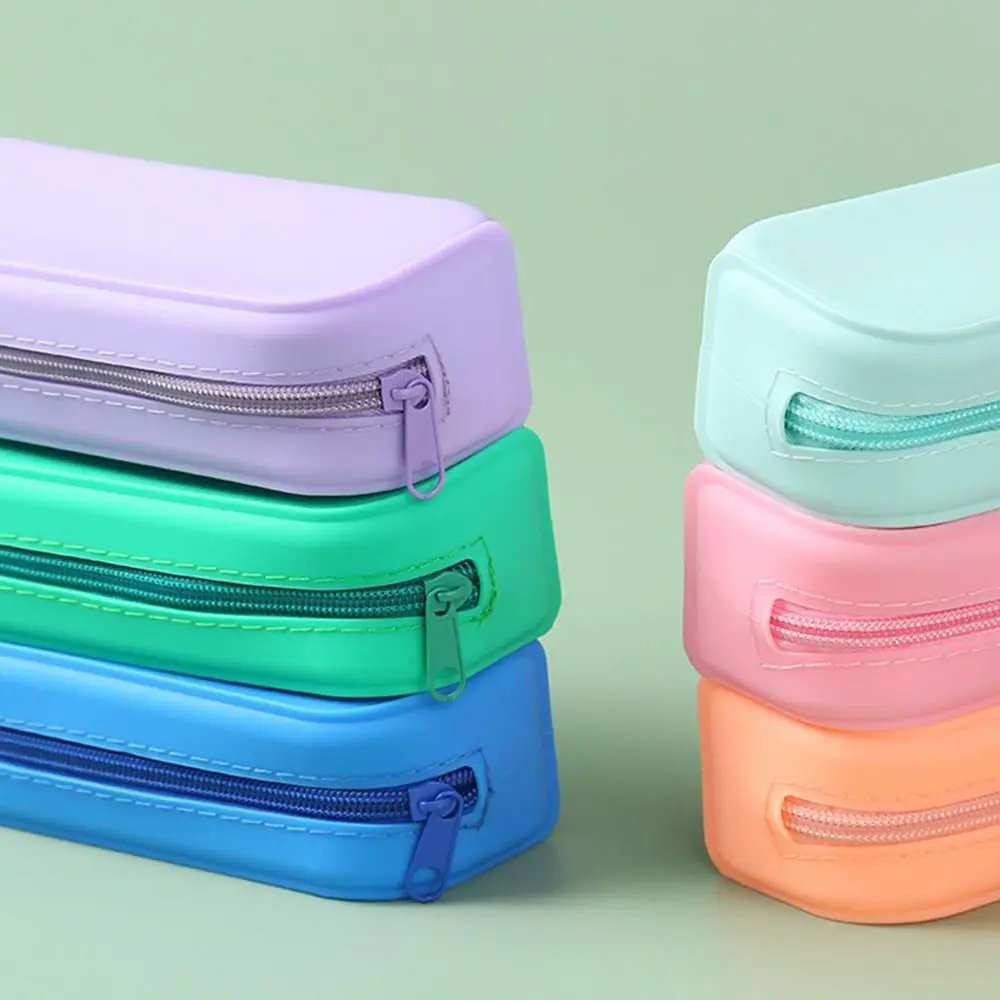 Single Layer Colorful Creative Storage Box Pencil Bag Silicone Pencil Case Stationery Box pencil cases stationery box