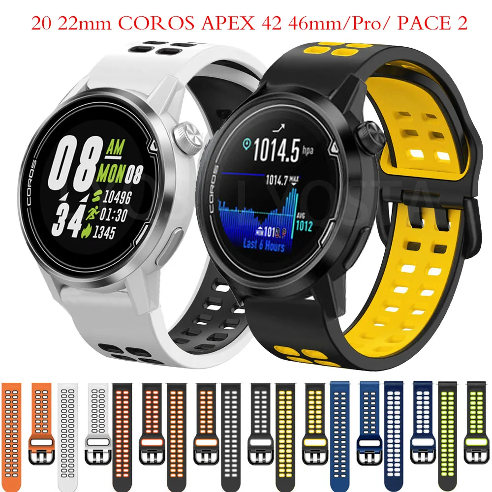 20Mm 22Mm Smart Watch Per Coros Apex 46Mm Apex 42Mm Cinturino In Silicone Per Cinturino Coros Pace 2/Apex Pro Pace2 Accessorio Per Cinturino