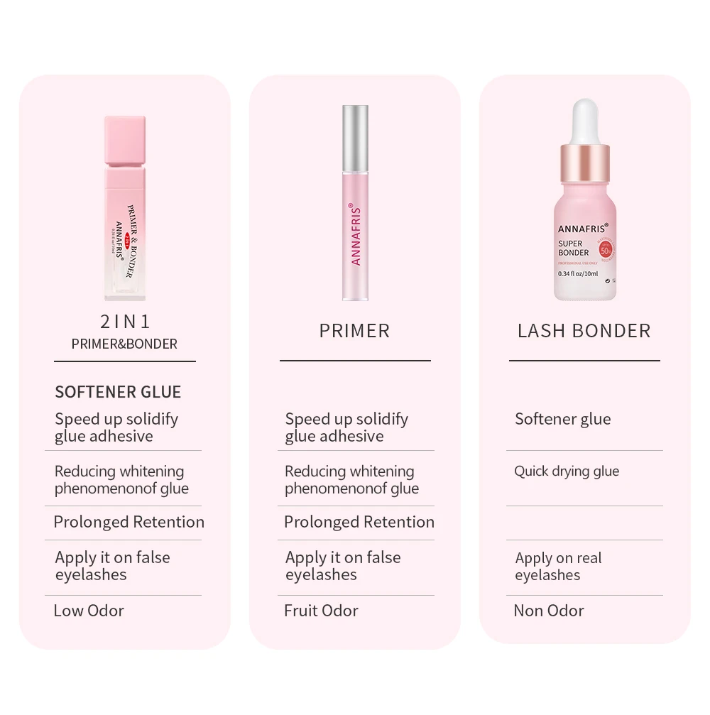 ANNAFRIS 10 ml Lash Primer Bonder 2in1 für Wimpernverlängerung Einzelwimpern Professioneller Primer-Kleber – Detail 2