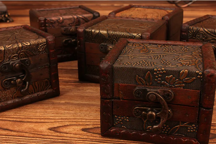 Description Picture 6 of itemExquisite European Vintage Wooden Small Storage Box Creative Badge Brooch Jewelry Box Imitate-Old Hand Made Tabletop Ornament