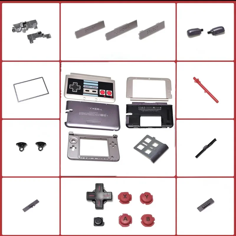 Originele Nieuwe Usa Nes Versie Behuizing Shell Voor 3Dsxl/Ll Voorkant Bovenste Onderste Middenkast Voor 3Dsxl Game Console Knop Reparatie Deel