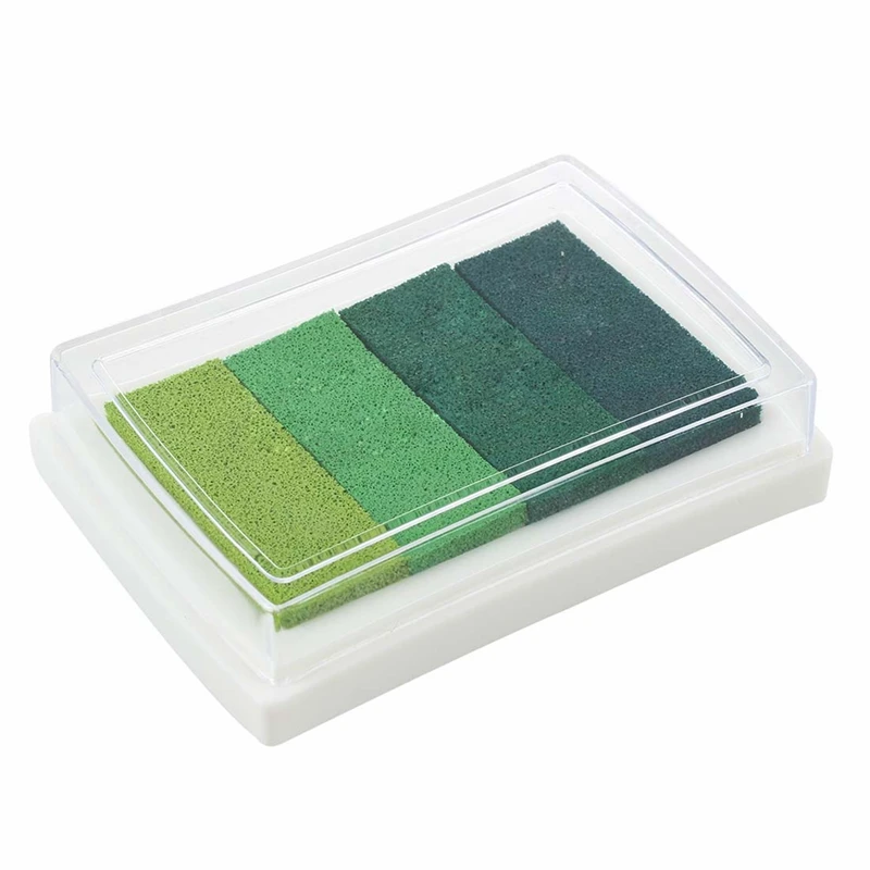 

2X Inkpad Craft Multi Gradient Green 4 Colors Ink Stamp Pad Oil Based