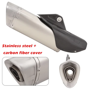 Motorcycle Exhaust Pipe Muffler Tips Escape Replaces original Modified For Yamaha YZF R1 2015-2023 Stainless Steel Carbon Cover