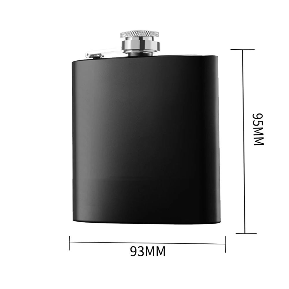 Description Picture 2 of item6/8oz Hip Flask Camping Fishing Liquor Pocket Replacement Spare Parts Stainless Steel Accessories Black Whiskey
