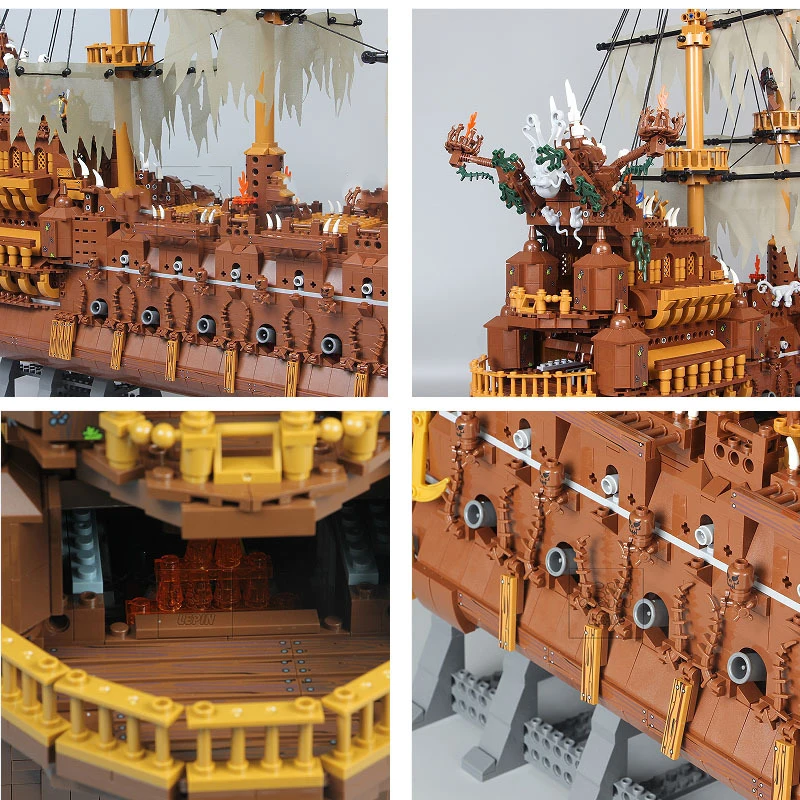 3652PCS The Flying Dutchman MOC Building Blocks Toys Bricks Black