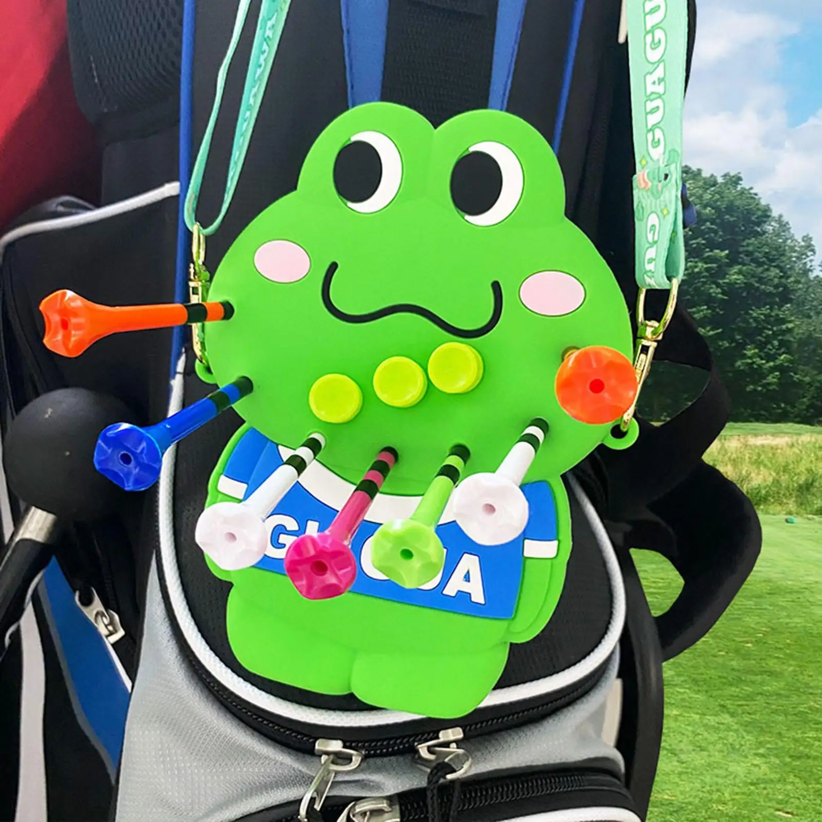 Golf Tee Bag Pouch Frog Golf Ball Tee Holder Organizer Ball Cute Accessories Holder For Men Golfers Storage Golfing Practice