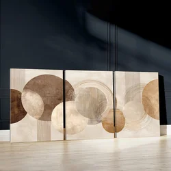 Abstract Minimalist Canvas Wall Art in Neutral Colors - Geometric Pattern Contemporary Decor - 40x60cm Unframe (BDT204 - 3pcs)