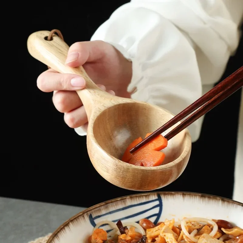 Wooden Scoop Spoon Japan Large Spoon Kitchen Household Water Scoop for Ramen Rice