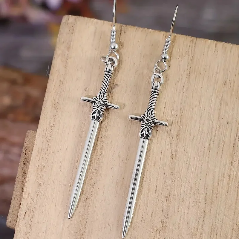 Cross Earrings Dangle Drop Pendant Long For Women Gothic Jewelry