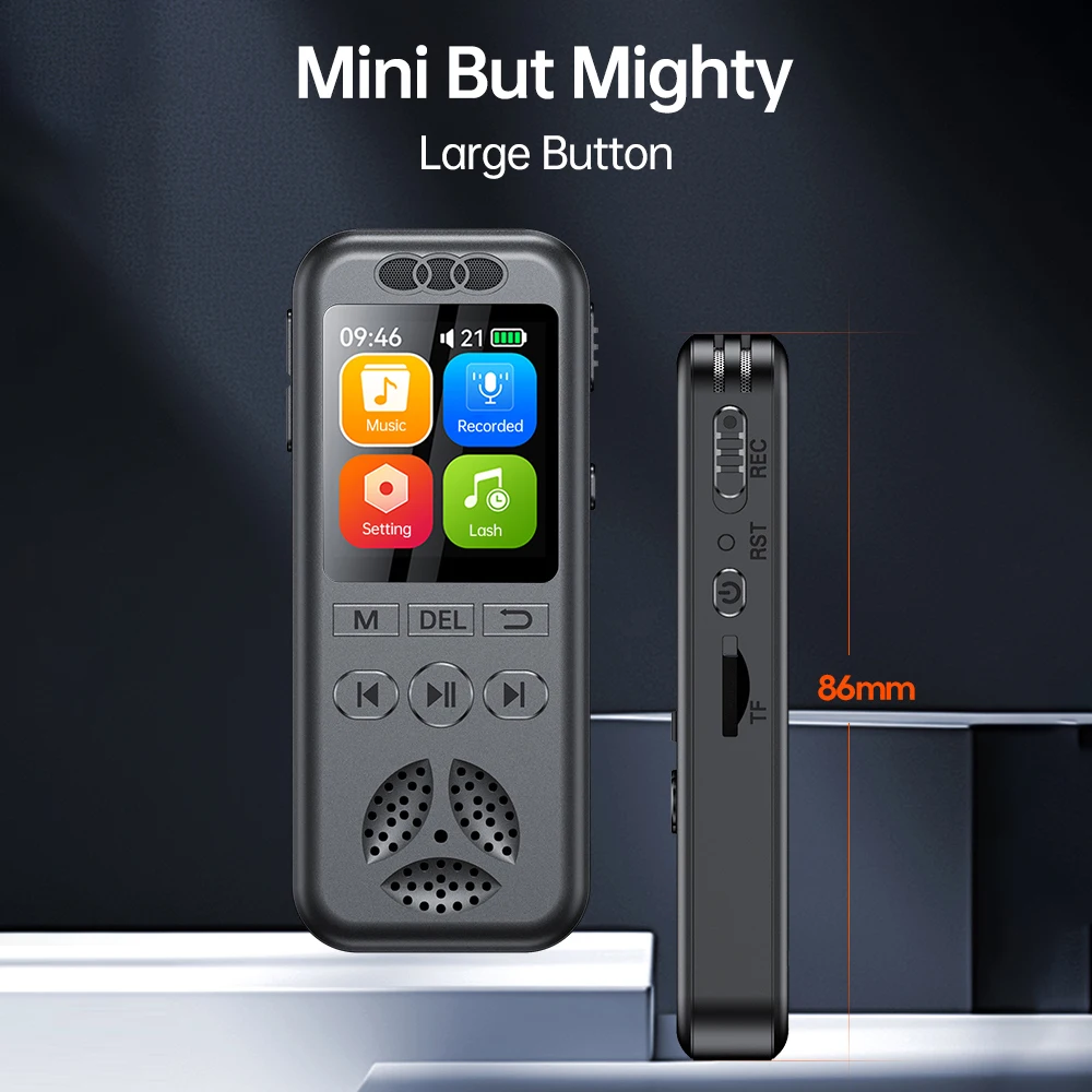 16GB Digital Voice Recorder Voice Activated Audio Recording Noise Reduction with Playback MP3 Music Player 70hrs Recording Files voice recorder