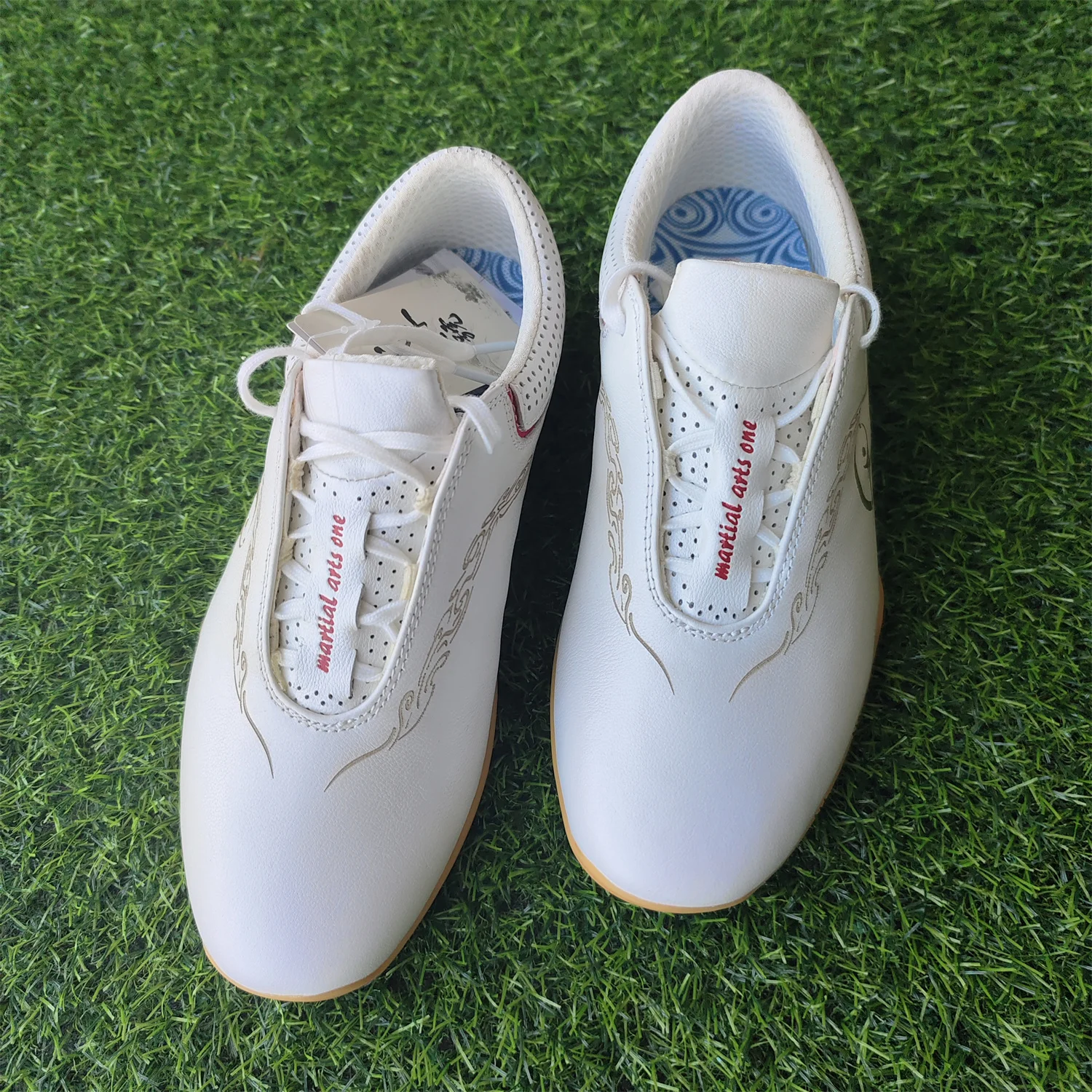 Genuine Leather Kung Fu Tai Chi Shoes Martial Art Shoes Sneakers Soft Cowhide Classic Pattern Free Flexible Sole Men Women