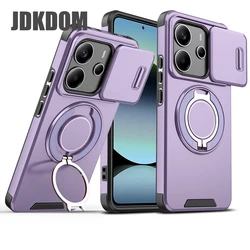 Shockproof Bracket Push Window Case for Honor 600 Smart (Purple)