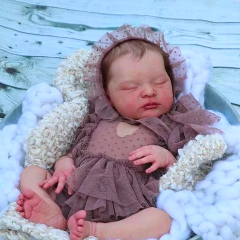 

20.5 Inches Unfinished Reborn Doll Kit Laura Unpainted Vinyl Blank Reborn Kits DIY Doll Parts with cloth Body Fresh Color