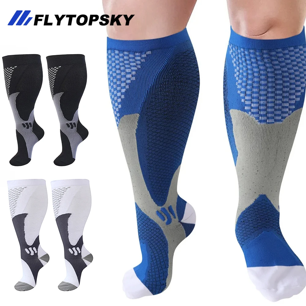 

1 Pair Plus Size Compression Socks for Women&Men Knee High Stockings for Soccer Accessories Calf Sleeve for Varicose Veins