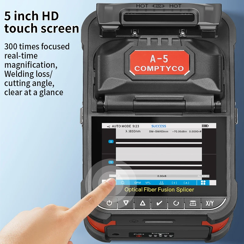 COMPTYCO A-5/FS-60F/AUA-70F 광섬유 융착접속기 6모터 다국어 지원 FTTH 광섬유 융착기 내장형 VFL OPM