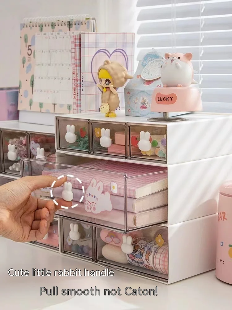 Stackable Desk Storage Box Office Ins Storage Box with Drawers Organizer Desk Accessories Stationery Desktop