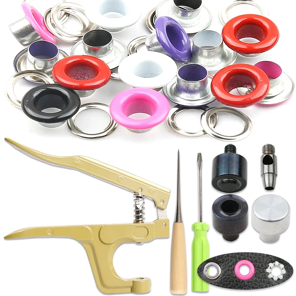Punching Tool Iron Eyelets Grommet Multifunctional Pliers Kit Round Rings 3-8mm DIY Shoes Belt Scrapbooking Sewing Accessories