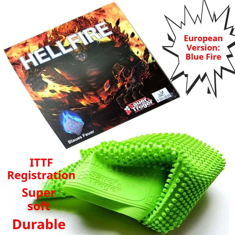 NEW HELLFIRE 탁구 러버 OX ITTF 승인 안티아크 핑퐁 러버 롱 핍스 미디엄 파티클 탁구 싱글 러버