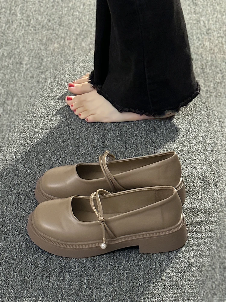 

Женские туфли 2023, женская обувь, осенние туфли-оксфорды с закрытым носком, новая классическая обувь на платформе, осенние туфли из искусственной кожи на толстой подошве