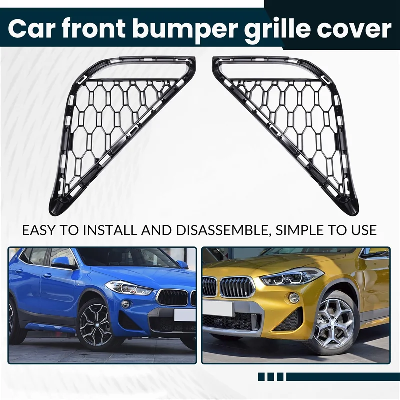 BMW X2 F39 2018-2023 51118069097 51118069098 용 자동차 앞 범퍼 그릴 커버