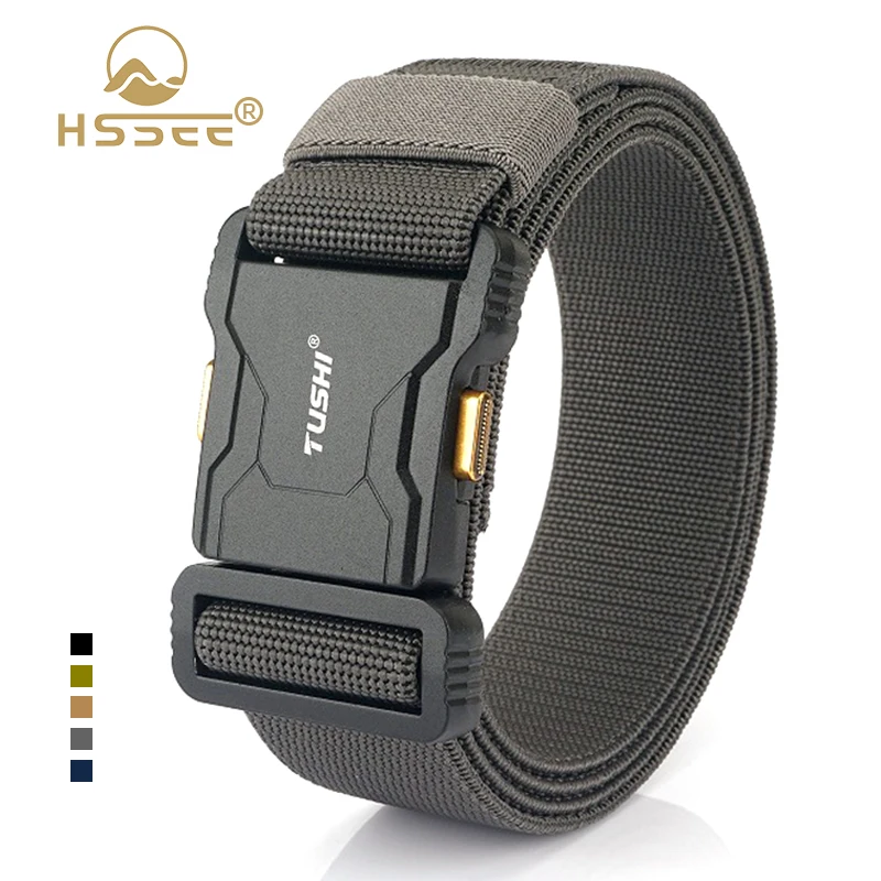 Elastic Belt Aluminum Buckle Quick Release Tactical Belt For Men And Women