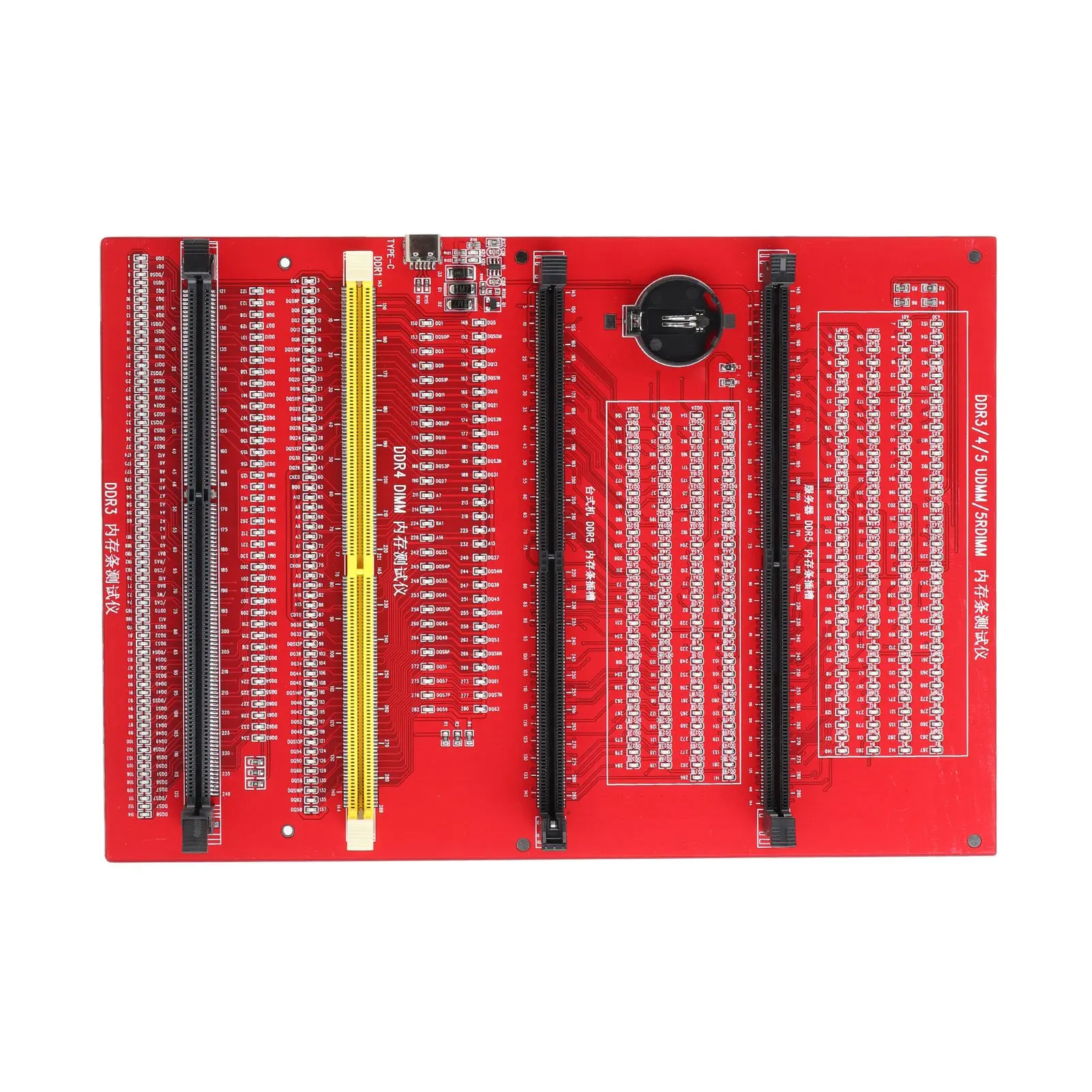 RAM Memory Diagnostic Analyzer 4 in 1 Desktop DDR3 DDR4 DDR5UDMM DDR5RDIMM RAM Memory Tester Card with Light